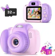 Kids Camera, Selfi HD camera, Electronic Digital Camera with 32G SD card- W22 Pu
