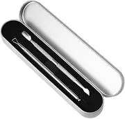 zolyet 2Pcs Nail Polish Removal Tool Stainl Steel Dead Skin Cuticle Peeler Scraper Cuticle Pusher & Spoon -Ended Nail Cleaner & Pedicure Tools with Stainl Steel Box