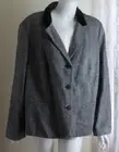 NWT Chaps Sz 18W Black White Tweed Velvet Collar Blazer Jacket Equestrian Ideals
