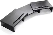 Dual Monitor Stand Riser with Adjustable Length Angle and 2 Slots for Phone