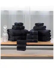 Superior Solid Organic 12pc Breathable Fast Drying Organic Cotton Towel Set