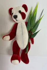 World of Miniature Bears By Theresa Yang 4" Plush Panda Bear #872-RED
