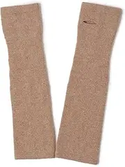 [YUONNY] Women Warm Knitted Long Fingerless Gloves, Ladies 100% Cashmere Knit Arm Gloves in Autumn Winter, Fashion Arm Warmers Long Stretchy Wrist Gloves Half Finger Arm Mitten with Thumb Hole, Gift Coffee F