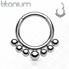 Graduated Ball Implant Grade Titanium Hinged Segment Septum Ring 16G