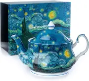 Van Gogh Starry Night Fine Bone China Teapot (6 Cups) New in Original Box