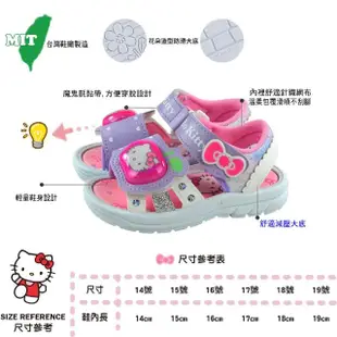 【HELLO KITTY】14-19cm兒童鞋 電燈涼鞋 蘋果造型輕量減壓休閒(粉.紫色)