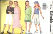 Butterick Sewing Pattern 6662 Girls Top Skirt Pants Scarf Size 7-10