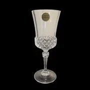 Vintage Cristal D'Arques Wine Glasses Longchamp Diamond Octagon Set Of 6