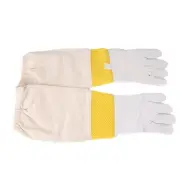 Beekeeping Gloves Beekeeping Tools White Leather Golden Yellow Mesh Short1815