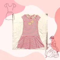 在飛比找蝦皮購物優惠-Net洋裝 粉色條紋彈性洋裝 金色高跟鞋圖案洋裝 兒童洋裝 