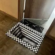 Carpet for Rooms 3D Vortex Optical Illusion Rug Carpet Illusion Rug Doormat for Lvining Bedroom(50 * 80cm)