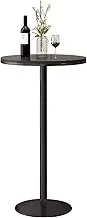 Round Bar High Table with 21.7inch/55cm Marble Top and Metal Base, Outdoor Patio Side Table, Counter Height Pub Table Kitchen Dining Table Bistro Modern Accent Nightstand(Height 95cm/3.1ft)