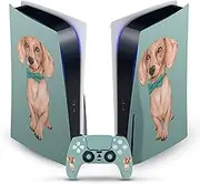 Official Barruf Dachshund, The Wiener Art Mix Vinyl Faceplate Sticker Gaming Skin Decal Cover Compatible with Sony PlayStation 5 PS5 Disc Edition Console & DualSense Controller