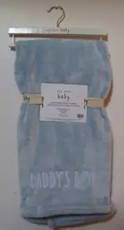 Rae Dunn Baby Blue Daddy's Boy Very Soft Plush Baby Blanket