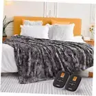 Heated Blanket King Size Electric Blanket King Size 100" × 90" Marble Grey