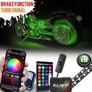 12x RGB Motorcycle LED Light Kit Under Glow Body Neon Strip For Suzuki Kawasaki