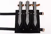 Custom Handmade 1095 Damascus Steel Throwing Knives Set With Leg Leather Pouch