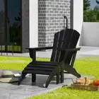 Adirondack Chair Seat with Ottoman Footrest Footstool for Outdoor Patio Backyard
