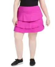 Ideology Womens Plus Size 3X Ruffled Skort Haute Pink