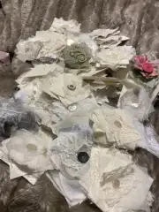 30 Fabric Snippet Clusters For Junk Joirnaling Or Just For Decorating Cards