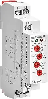 GAEYAELE Three Phase Failure Phase Sequence Voltage Monitoring Relay Voltage Sensing Protection Relay AC220V-460V 10A 1SPDT(GRV8-06,M460)