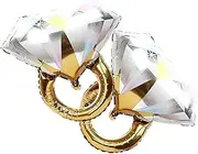 NC 2Pcs 26inch Diamond Ring Aluminum Balloon,Wedding Bridal Shower Marriage Engagement Party Supplies, Multi Colors