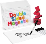Gamenote 6 Pack Magnetic Small White Board Set,Double Sided Magnet Dry Erase Rul