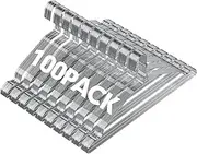 Clothes Hangers 100 Pack, Metal Wire Holder Bulk for Coats, Space Saving Non Slip 16.7 Inch 12 Gauge Ultra Thin for Standard Size Suits, Shirts, Pants, Skirts - Silver