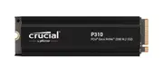 Crucial P310 4TB Gen4 2280 NVMe SSD Heatsink 7100/6000 MB/s R/W 800TBW 1000K/1000K IOPS 1.5M hrs MTTF Full-Drive Encryption M.2 PCIe4 5yrs