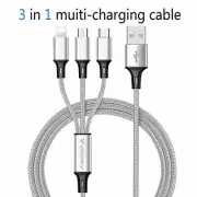 3 in 1 USB Multi Charging Cable,USB to Lighting/Type C/Micro iPhone,Samsung iPad