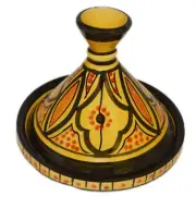 Moroccan Serving Tagine Handmade Ceramic Tajine Dish Exquisite 6 inches Yellow