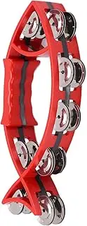 Children's Fish Shaped Double Row Hand Tambourine Bell Musical Rhythm Instrument (Red)