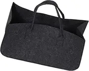 GAROZATION 2 Pcs Felt Portable Storage Bag Wood Basket for Firewood Felt Diaper Caddy Canvas Wood Carrier for Firewood Small Utility Tote Bag Firewood Carry Bag Felt Bag Stand up Storage Bin