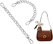 PH PandaHall Silver Purse Extender Chain, 2pcs 8 Inch Aluminum Bag Chain Strap Handle Handbag Accessories with Alloy Swivel Clasps for Handmade Bag Purse Clutches Handles Crossbody Strap