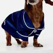 Peter Alexander PET DOG Poly Navy Satin Shirt Medium RRP$59.95 BNWT Fur Child