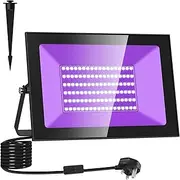 Lightasea 100W Black Light, 385-400nm Waterproof IP66 UV Light for Fluorescent Parties, Disco, Halloween, Bars, Christmas, Aquariums