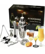 Cocktail Shaker Set Bartender Kit: 11Piece Bar Tool SetPerfect Home Kit and