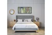 VI Colmar Fabric Upholstered Tufted Buttoned Bed Frame
