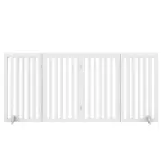 Advwin Pet Safety Fence 4-Panel Dog Wood Security Gate Dog Fence