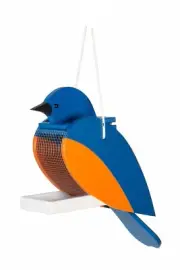 Bird Shaped Polyvinyl Bird Feeder Blue Bird - Amish Made in USA