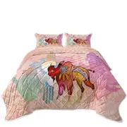 Native American Animal Art Painted Buffalo Coverlet