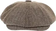 [GAROZATION] Berry Octagonal Cap Mens Beret Man Hat Girl Hat Hat Turned Twill Pattern Designed Hat Men Hats Outdoor Hat Beret Cap for Women Man Warm Octagonal Cap Retro Hat Coffee Cotton