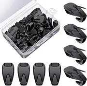 30 Pieces Cubicle Hooks Fabric Panel Wall Wire Hooks Stainless metal Cubicle Clip Pins Accessories Staple Cubicle Hooks for 40 Lbs Fabric Walls Pictures for Office Home Kitchen Supplies(Black)