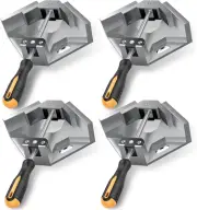 4 Pack Right Angle Clamp, Single Handle 90° Aluminum Alloy Corner Clamp, with Ad