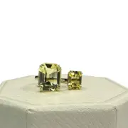 Swarovski Millenia cocktail ring Square cut crystals, Yellow 52/ 6 USA