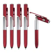 5pcs Multifunction Stylus Pen Capacitive Touch Screen Ballpoint Pens Red