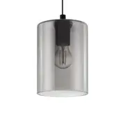 Eglo Lighting Cadaques 1LT Smoked Transparent Glass Pendant Light
