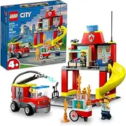 [LEGO] City Fire Station and Fire Truck 60375 Building Toy Set for Preschool Kids, Boys, and Girls Ages 4+ (153 Pieces)