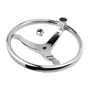 Stainless Steel Steer Wheel for Marine Boat Yacht with Control for Cable Helm Silver