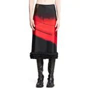 [JIL SANDER] Printed Fluid Shiny Viscose Midi Skirt Multicolor